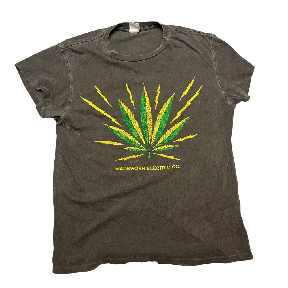 Madeworn Electronic Co Leaf T Shirt Men's Medium Vintage Distressed Mary Jane